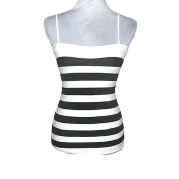Blu Chic Lounge Tops - Blu Chic Lounge Black White Horizontal Stripe Camisole S/M